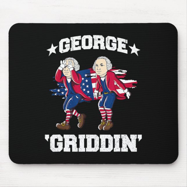 4. Juli George Washington Griddy George Griddi Mousepad (Vorne)