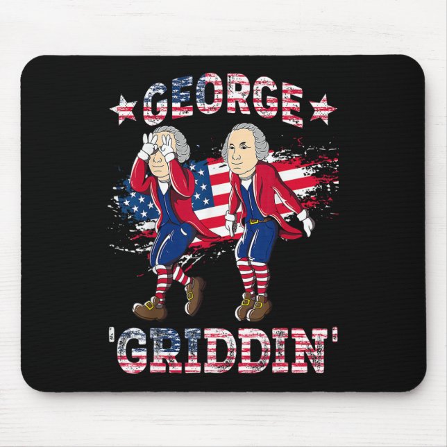 4. Juli George Washington Griddy George Griddi Mousepad (Vorne)