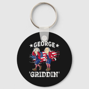 4. Juli George Washington Griddy George Griddi Schlüsselanhänger