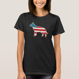 4. Juli German Shepherd American Flag Dog USA T-Shirt