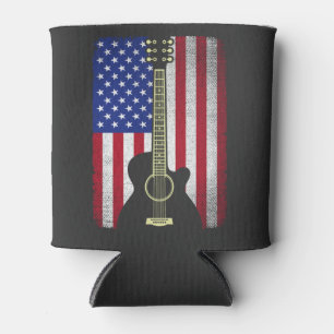 4. Juli Gitarrenmusiker USA Flag Dosenkühler
