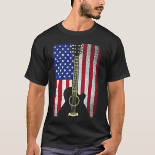 4. Juli Gitarrenmusiker USA Flag T-Shirt