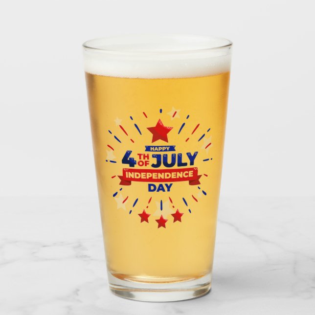 4. Juli Glass Tumbler (Vorne (Gefüllt))