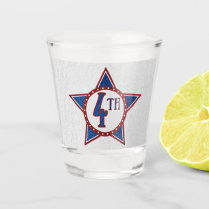 4. Juli Glitzer Schnapsglas
