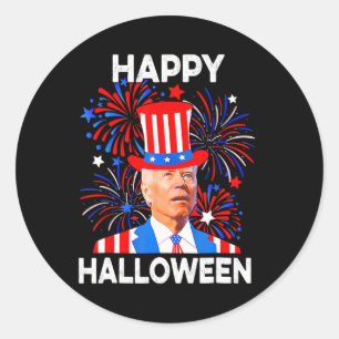4. Juli glückliches Halloween Funny Biden Verwirrt Runder Aufkleber