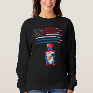 4. Juli Gnome Firework American Flag Usa Hat O Sweatshirt