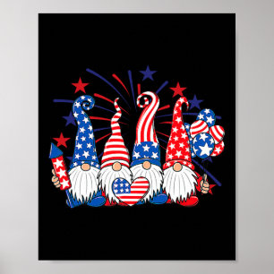 4. Juli Gnome patriotische amerikanische Flagge sü Poster