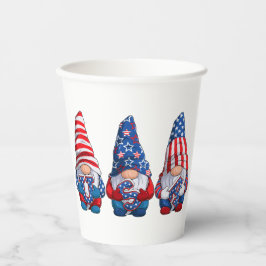 4. Juli Gnomes Pappbecher