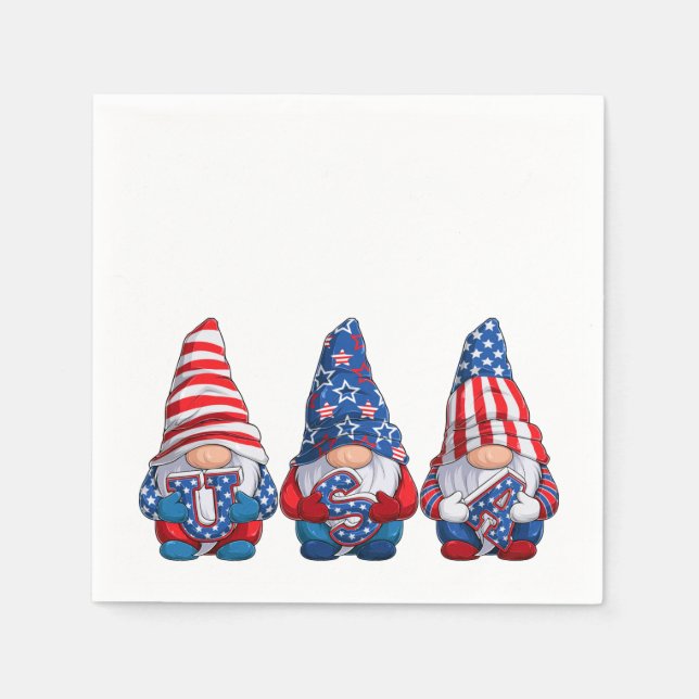 4. Juli Gnomes Serviette (Vorderseite)
