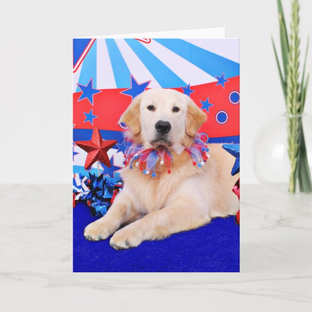 4. Juli - golden retriever - Artillerist Karte (Vorderseite)