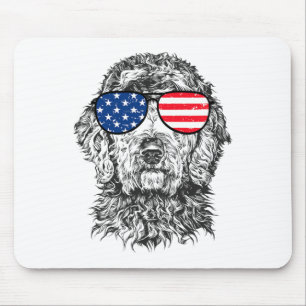 4. Juli Goldendoodle Doodle Hund Patriotisch Usa  Mousepad