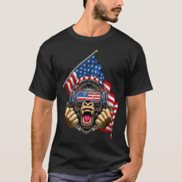 4. Juli Gorilla USA Flag Patriotic T-Shirt