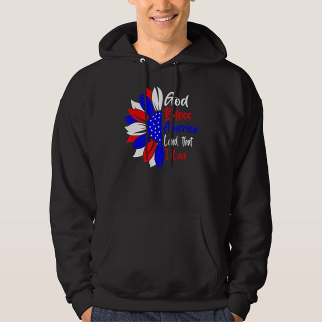 4. Juli Gott segne Amerika Land, dass ich Sonne Li Hoodie (Vorderseite)