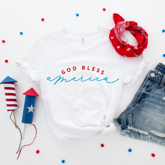 4. Juli Gott segne Amerika Patriotischer T - Shirt (Von Creator hochgeladen)