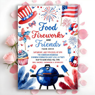 4. Juli GRILLEN Einladung, Party in den USA einlad Einladung