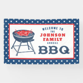 4. Juli GRILLEN Grill Personalisiert Family Wieder Banner