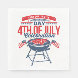 4. Juli GRILLEN Grill Personalisiert Family Wieder Serviette