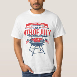 4. Juli GRILLEN Grill Personalisiert Family Wieder T-Shirt