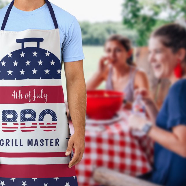 4. Juli Grillen Grillmeister Rot und Blau Grill Schürze (Von Creator hochgeladen)