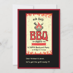 4. Juli Grillen Party Einladung