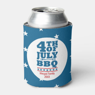 4. Juli GRILLEN Party Red White Star Personalisier Dosenkühler