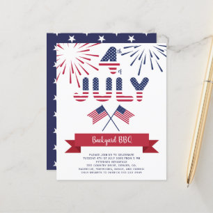 4. Juli Grillen patriotische Party Einladung