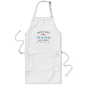 4. Juli GRILLEN und Brasse Custom Family Wiederseh Lange Schürze