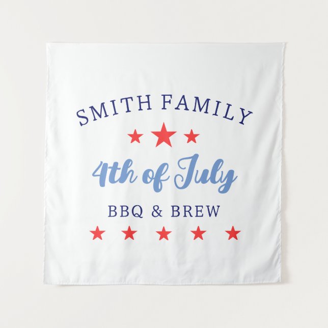 4. Juli GRILLEN und Brew Family Wiedersehen Wandteppich (Vorderseite)