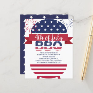 4. Juli Grillen US Flagge Feuerwerk modern