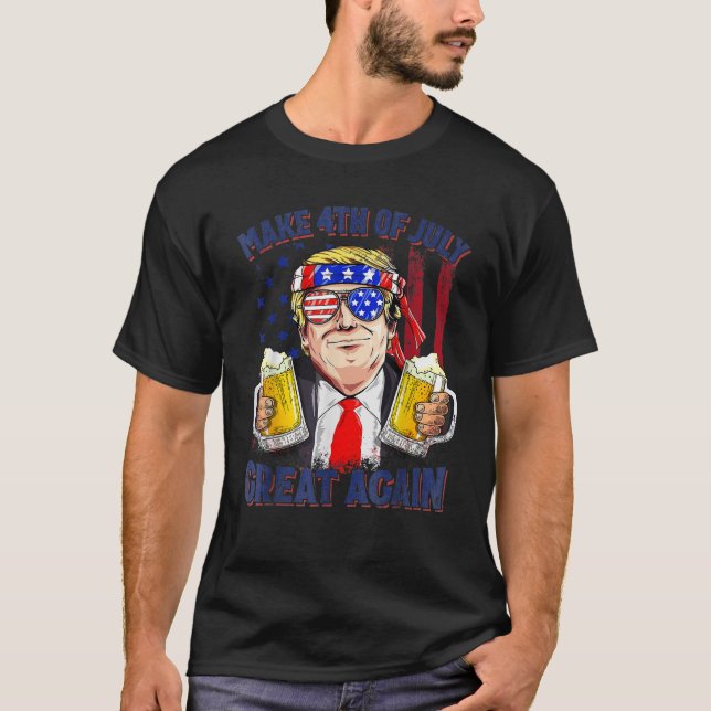 4. Juli Große wieder lustige Trump Men Drink T-Shirt (Vorderseite)