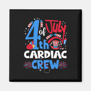 4. Juli Herzliche Crew Herzkrankheiten Herzkrankhe Magnet
