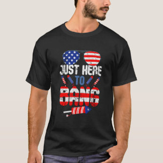 4. Juli - hier nur zum Feiern - USA-Flagge-Sonnenb T-Shirt