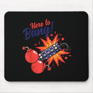 4. Juli Hier um Feuerwerkskracher lustiger Humor Mousepad