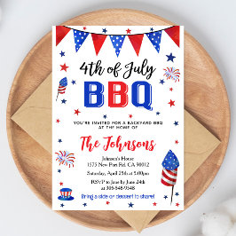 4. Juli Hinterhof BBQ-Einladung Einladung