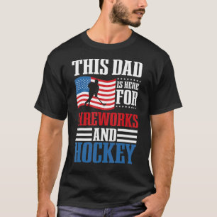 4. Juli Hockey Pyrotechniker USA Flaggen Vater' T-Shirt