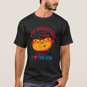 4. Juli Hot Diggity Hund I Liebe der USA Hot Do T-Shirt