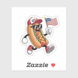 4. Juli Hotdog American Independence 1776 Aufkleber