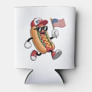 4. Juli Hotdog American Independence 1776 Dosenkühler