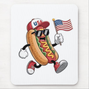 4. Juli Hotdog American Independence 1776 Mousepad
