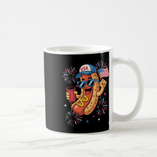 4. Juli Hotdog Funny Amerikanische Unabhängigkeits Kaffeetasse