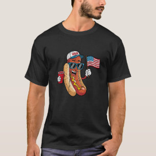 4. Juli Hotdog Funny Amerikanische Unabhängigkeits T-Shirt