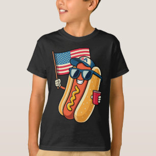 4. Juli Hotdog Funny Amerikanische Unabhängigkeits T-Shirt
