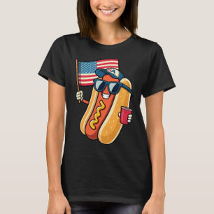 4. Juli Hotdog Funny Amerikanische Unabhängigkeits T-Shirt
