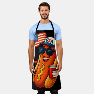 4. Juli Hotdog Funny Patriotic USA Flag Schürze