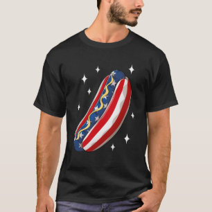 4. Juli Hotdog Funny Patriotic USA Flag T-Shirt