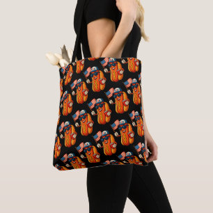 4. Juli Hotdog Funny Patriotic USA Flag Tasche