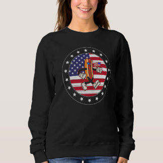 4. Juli Hotdog Independence Day USA Flag Meric Sweatshirt