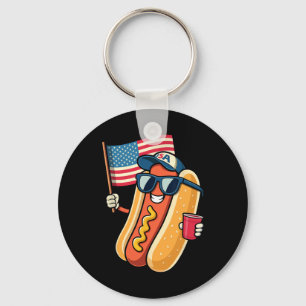 4. Juli Hotdog Lustiger 4. Juli Patriotisch Schlüsselanhänger