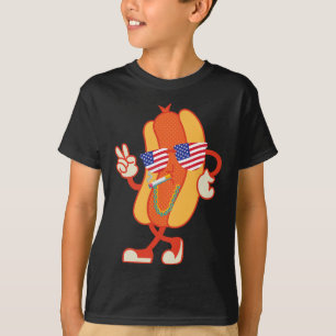 4. Juli Hotdog Lustiger Vierter Juli Patriotisch T-Shirt