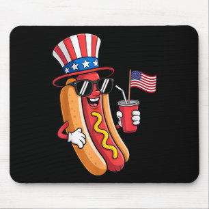 4. Juli Hotdog-Party - Patriotischer Usa-Spaß Mousepad